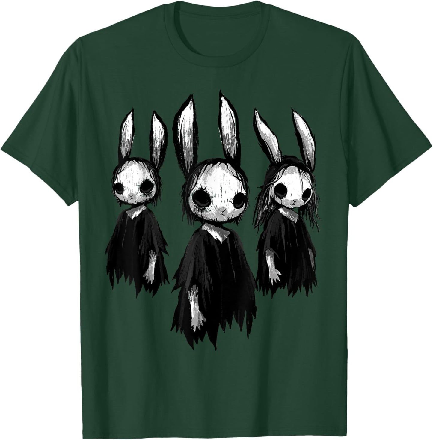 Gothic Shirt Creepy Bunny Goth Rabbit Evil Bunnies Weirdcore T-Shirt - T-Shirt | Forest