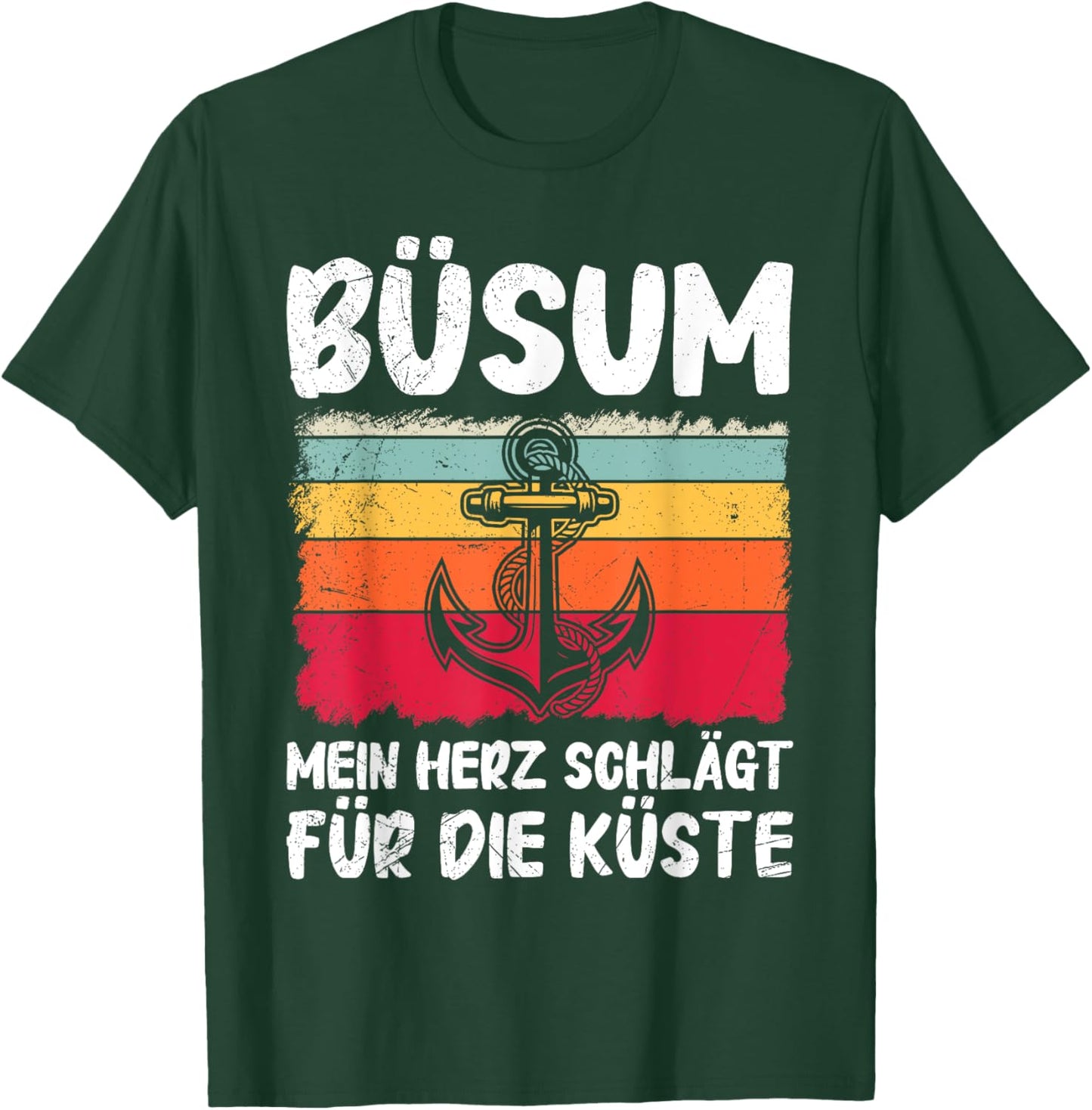 Büsumer BÜSUM Mein Herz SCHLÄGT FÜR DIE KÜSTE Büsum T-Shirt - T-Shirt | Forest