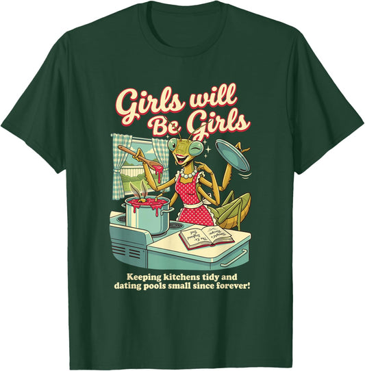 Funny Girls Praying Mantis T-Shirt - T-Shirt | Forest