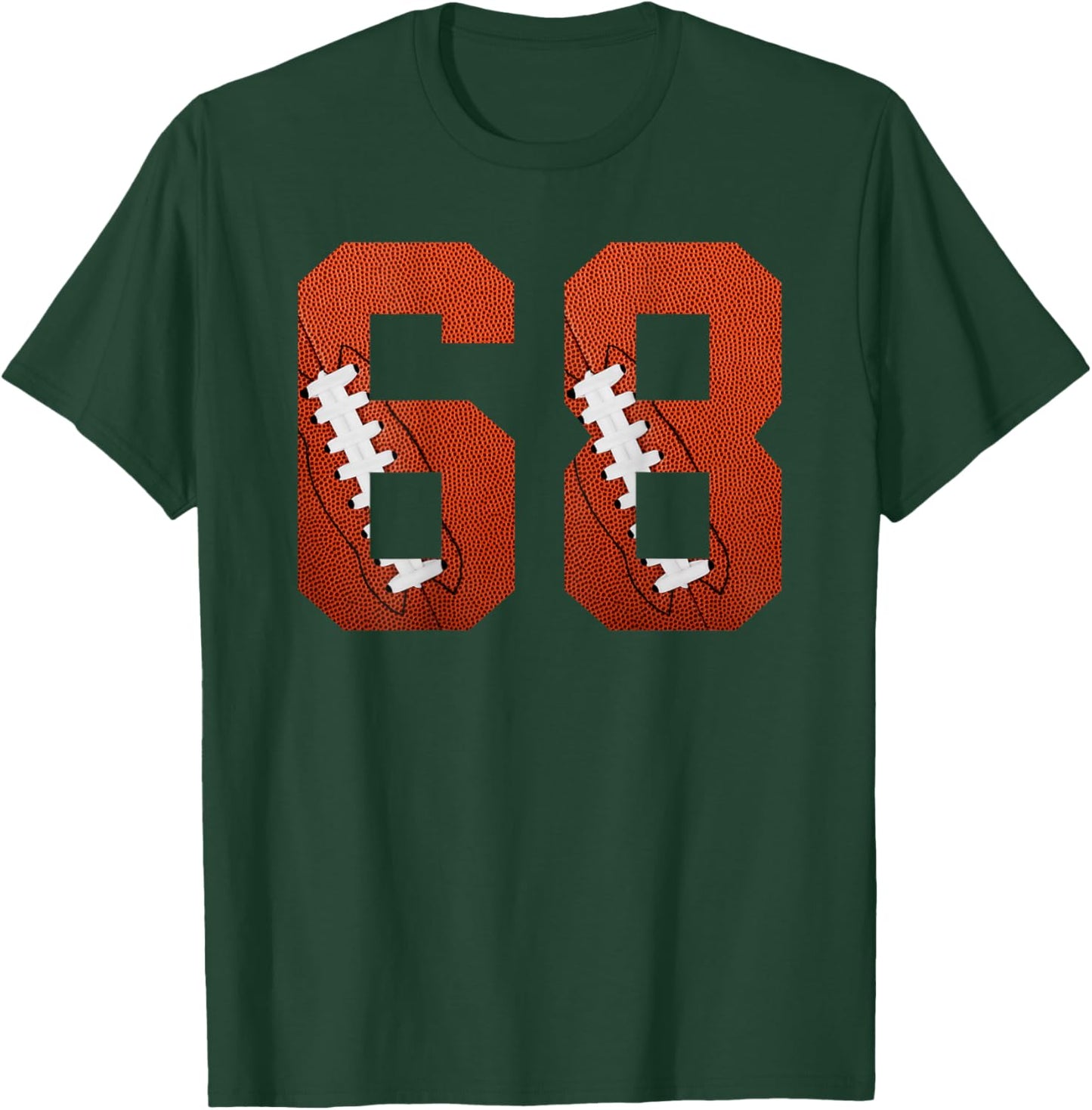Number 68 BACKSIDE - American Football Jersey Numbered T-Shirt - T-Shirt | Forest
