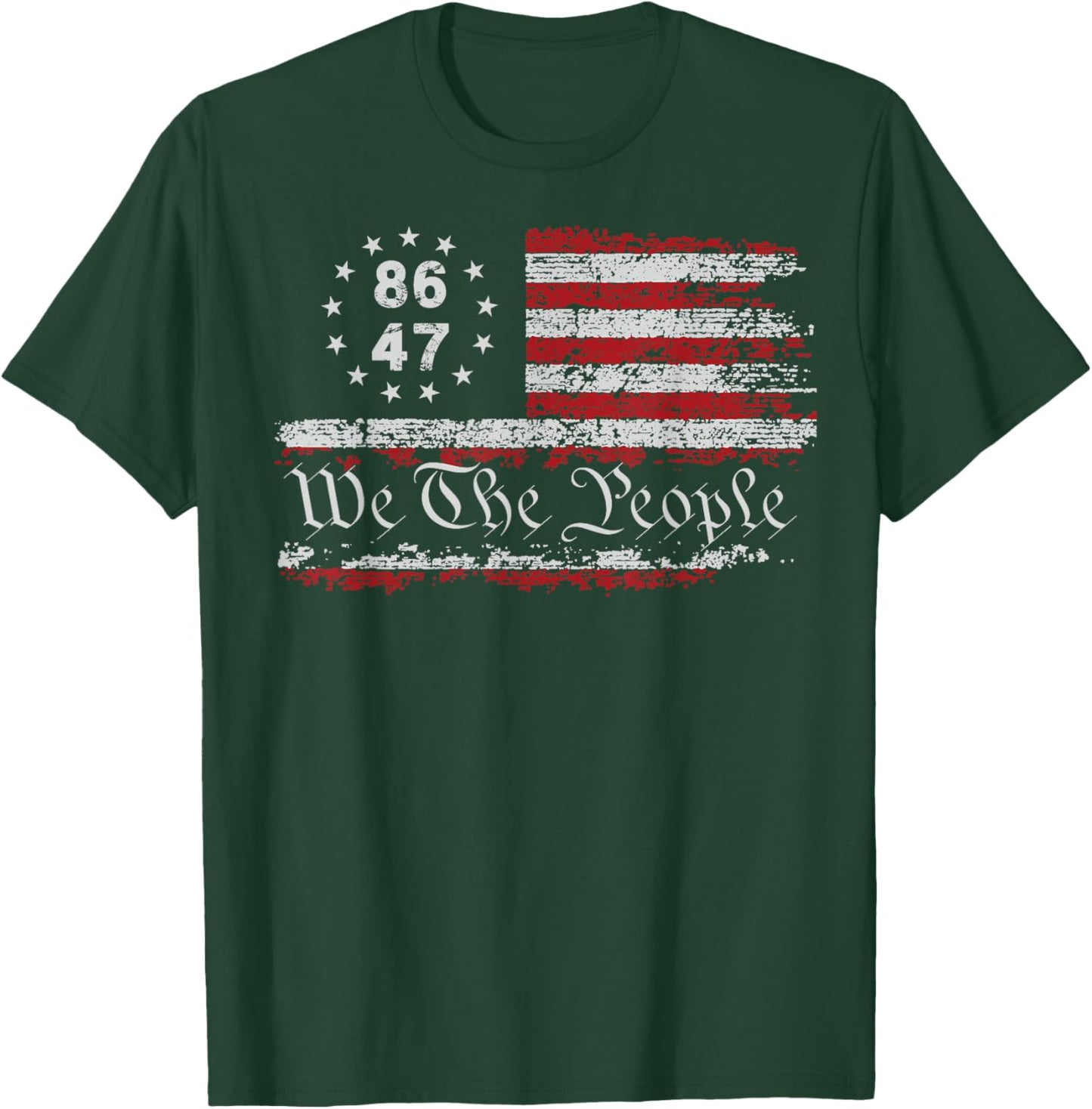 8647 Anti Trump Impeach Trump Impeach 47 Resist 86 47 Flag T-Shirt - T-Shirt | Forest