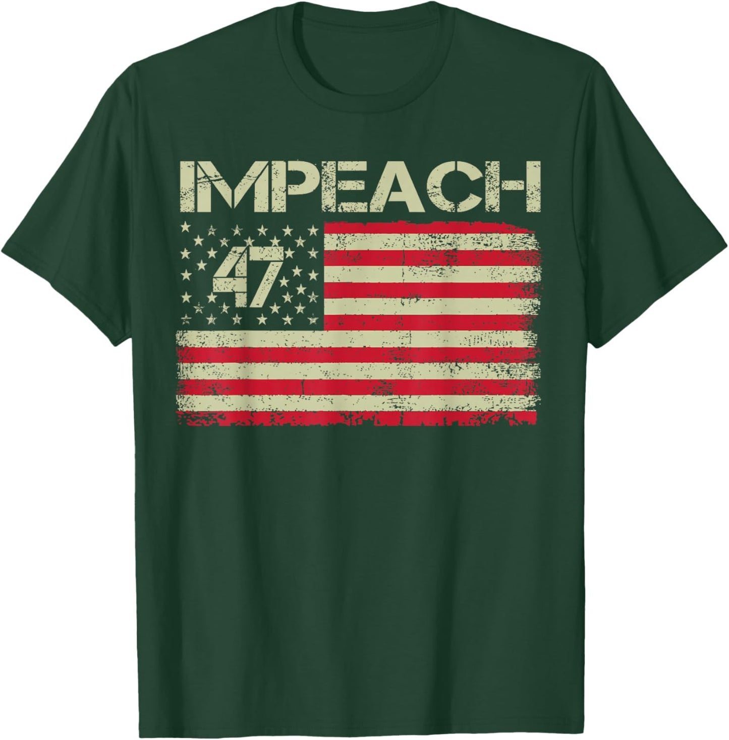 Impeach 47 Anti Trump 8647 86 47 Impeach Trump Resist Flag T-Shirt - T-Shirt | Forest