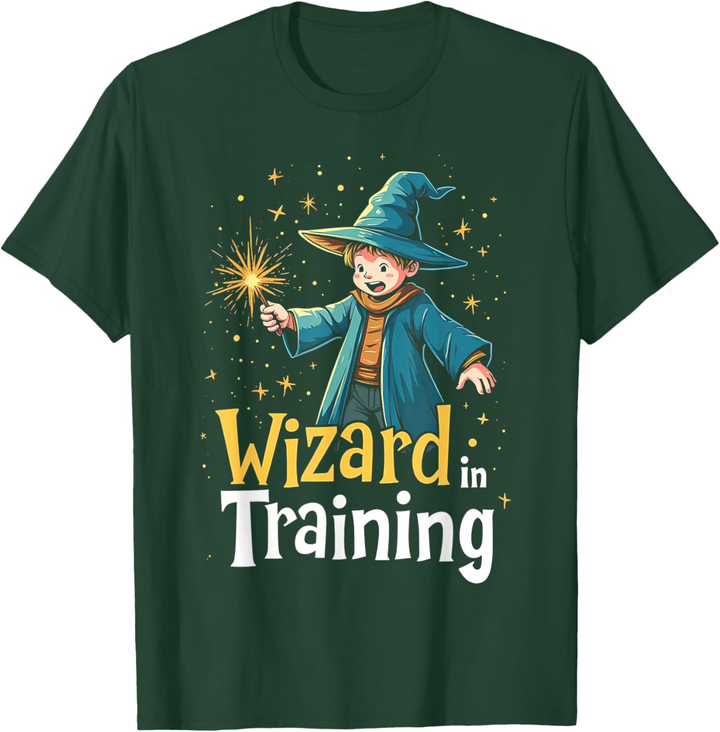 Wizard in Training Cute Young Sorcerer Magic Spell Caster T-Shirt - T-Shirt | Forest