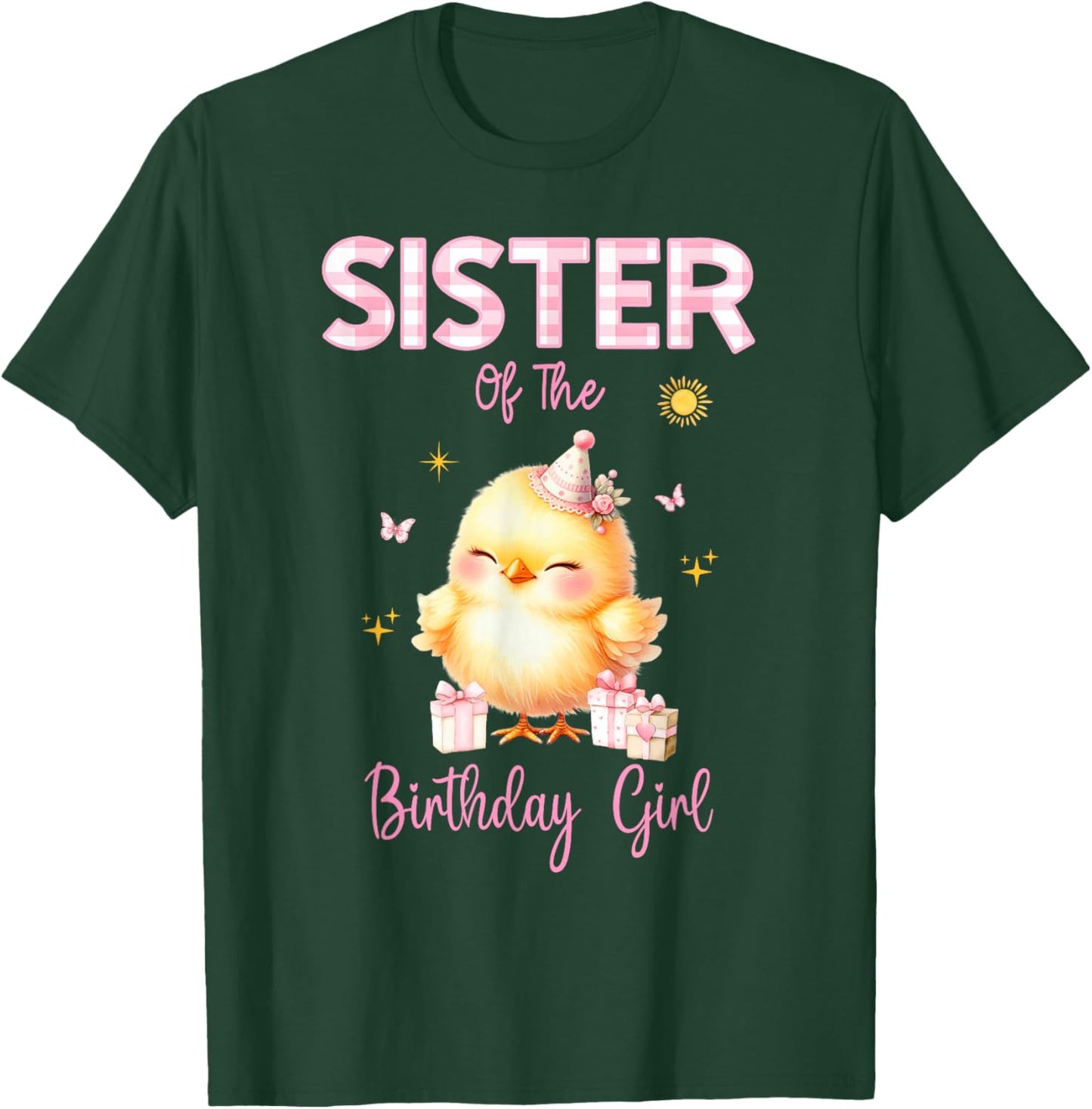 Cute Chick Birthday Girl Farm First Party Matching Family T-Shirt - T-Shirt | Forest