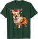 Corgi Dog Xmas Lights Reindeer Santa Corgi Dog Christmas T-Shirt - T-Shirt | Forest