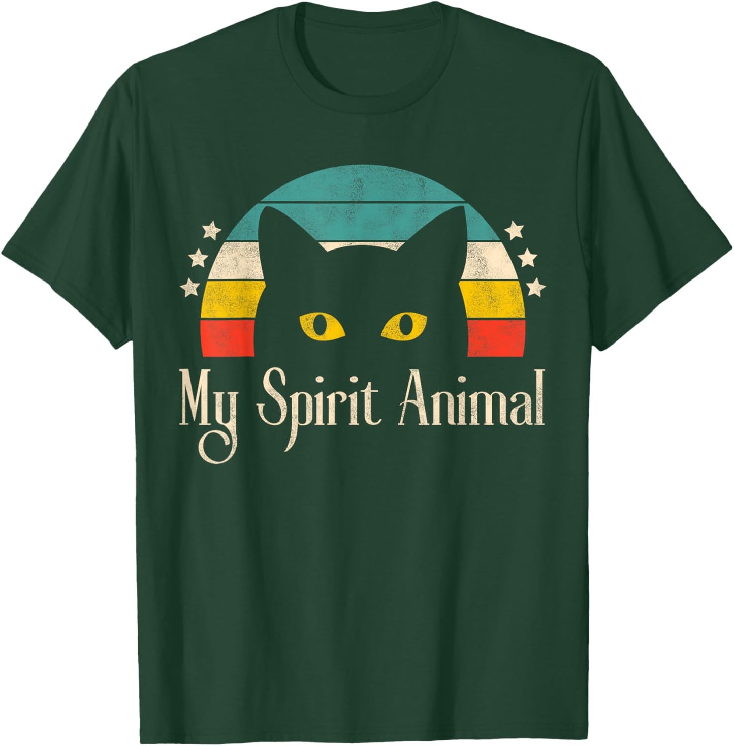 Retro Cute Cat Funny Graphic For Cat Lovers Cat Owner T-Shirt - T-Shirt | Forest
