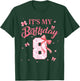 It's My 8th Birthday Girl Floral Coquette Bow 8 Year Old T-Shirt - T-Shirt | Forest