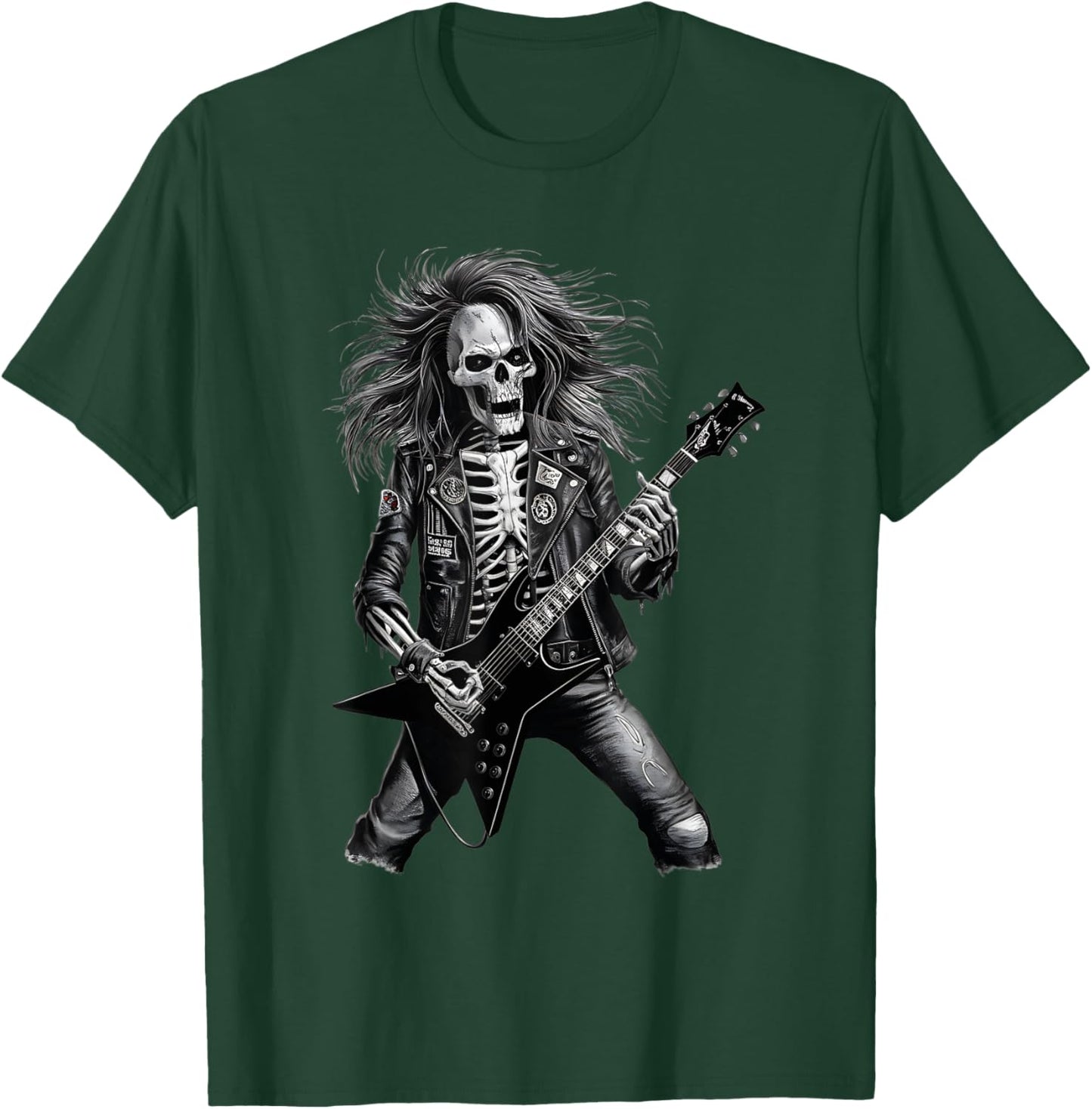 Skeleton Rocker With Guitar Men Skeleton Playing Guitar T-Shirt - T-Shirt | Forest