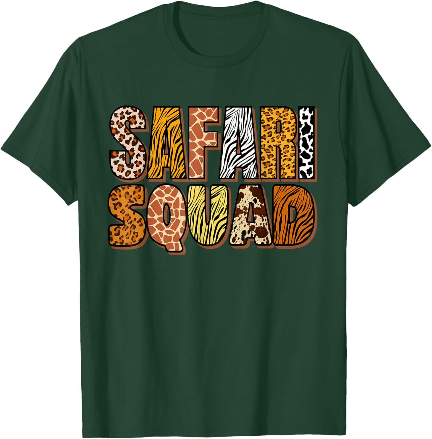 Safari Squad Africa Animal Skin for Boys Girls Children Men T-Shirt - T-Shirt | Forest