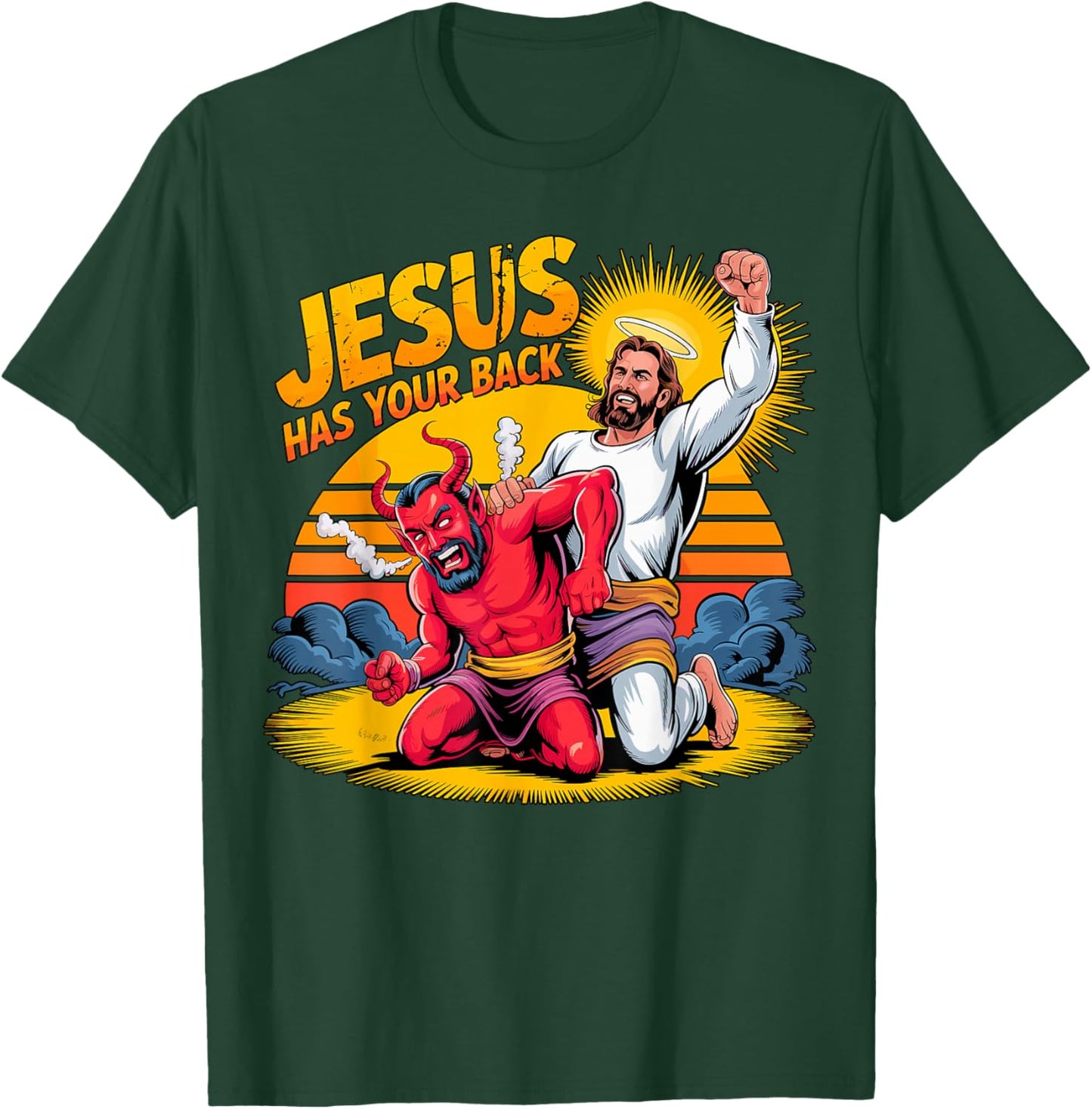 Jesus has Your Back Christian Faith T-Shirt - T-Shirt | Forest
