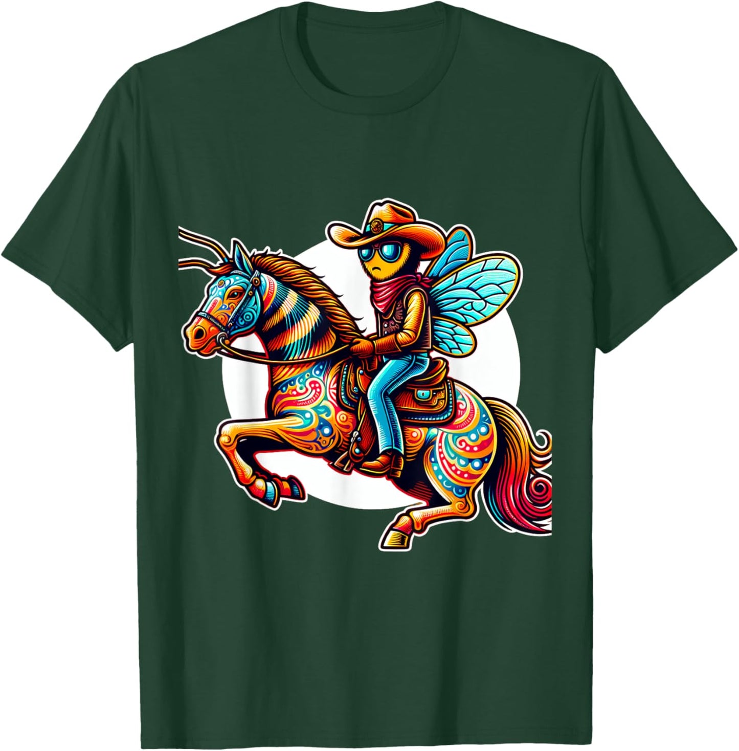 Bee Cowboy on Horse T-Shirt - T-Shirt | Forest