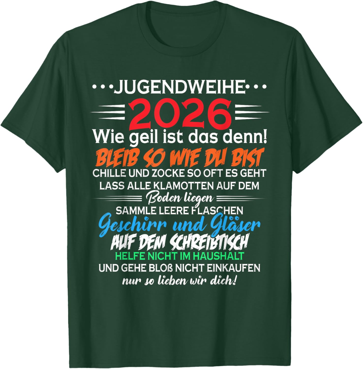Jugendweihe 2026 | Lustiges Spruch Design Geschenk T-Shirt - T-Shirt | Forest