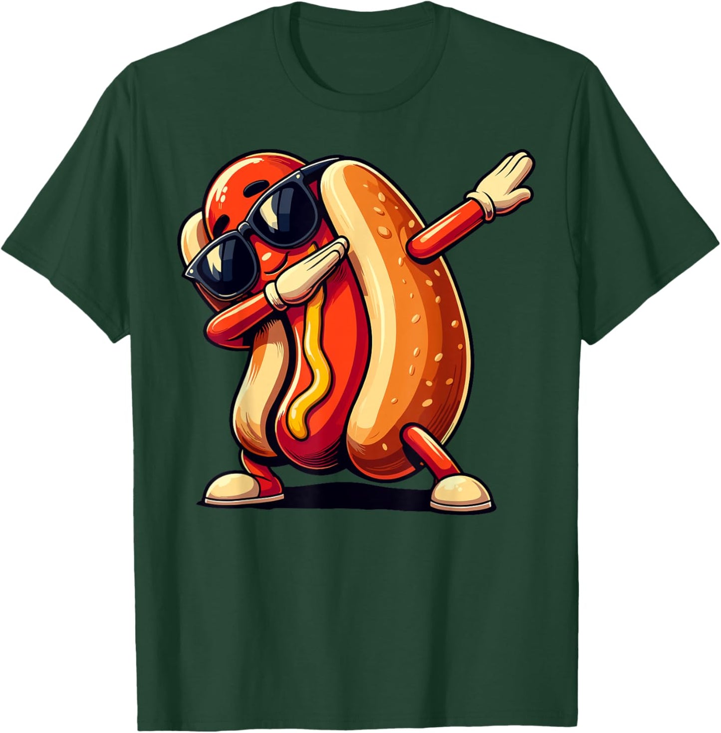 Cool Hot Dog Dabbing Funny Fast Food Hotdog Lovers Toddler T-Shirt - T-Shirt | Forest