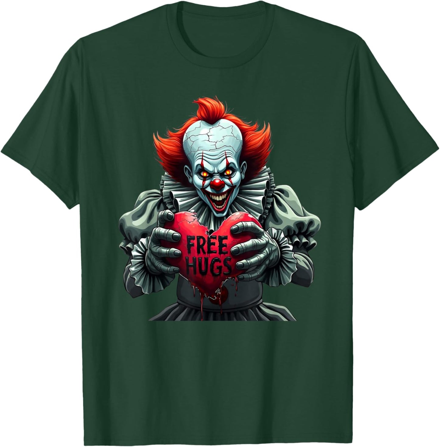 Funny Horror Clown - Free Hugs Gothic Halloween Vibes T-Shirt - T-Shirt | Forest