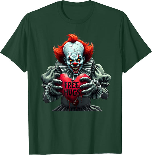 Funny Horror Clown - Free Hugs Gothic Halloween Vibes T-Shirt - T-Shirt | Forest