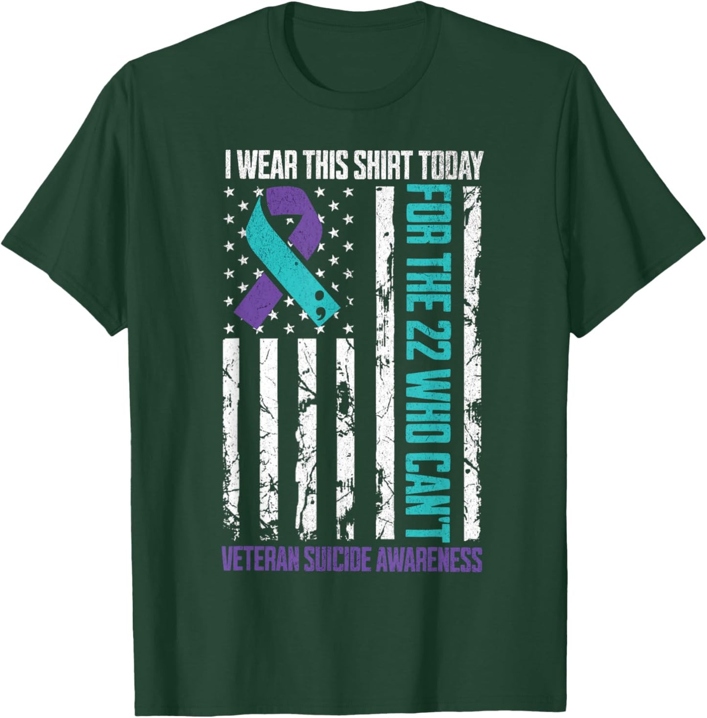 Military Veteran Suicide Awareness Month Suicide Prevention T-Shirt - T-Shirt | Forest