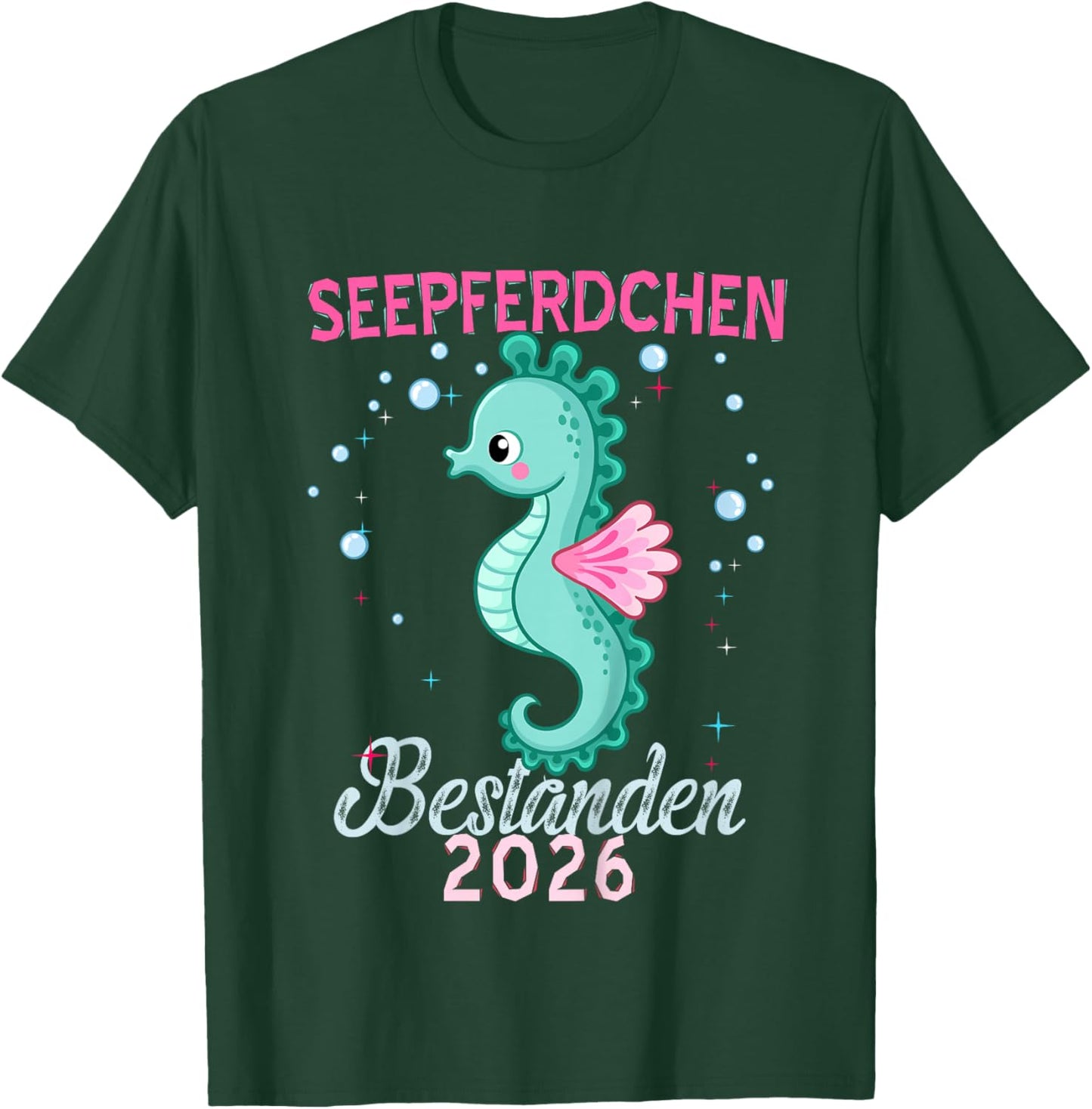 Seahorse Bestanden Frühschwimmer Badge, 2026 T-Shirt - T-Shirt | Forest