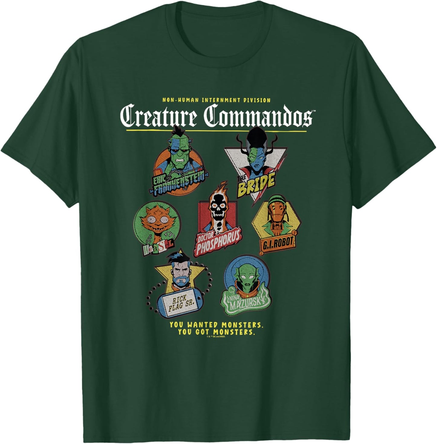 Creature Commandos Badges T-Shirt - T-Shirt | Forest