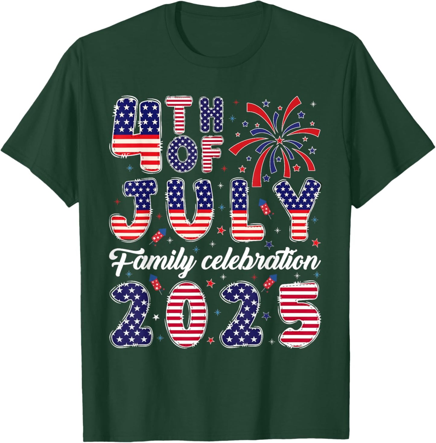 Family Matching Group 4th of July Family Celebration 2025 T-Shirt - T-Shirt | Forest