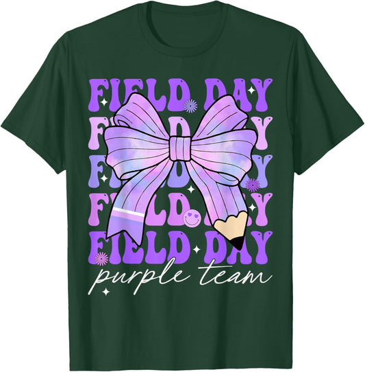 Field Day Teacher Student Kids Retro Field Day Purple Team T-Shirt - T-Shirt | Forest