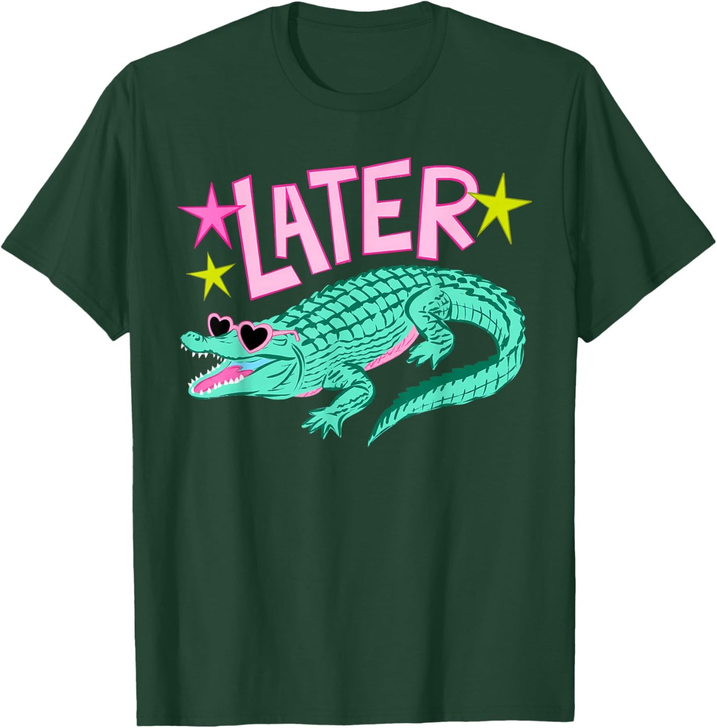 (2 Sided) Alligator Later Gator Funny Last Day of School T-Shirt - T-Shirt | Forest