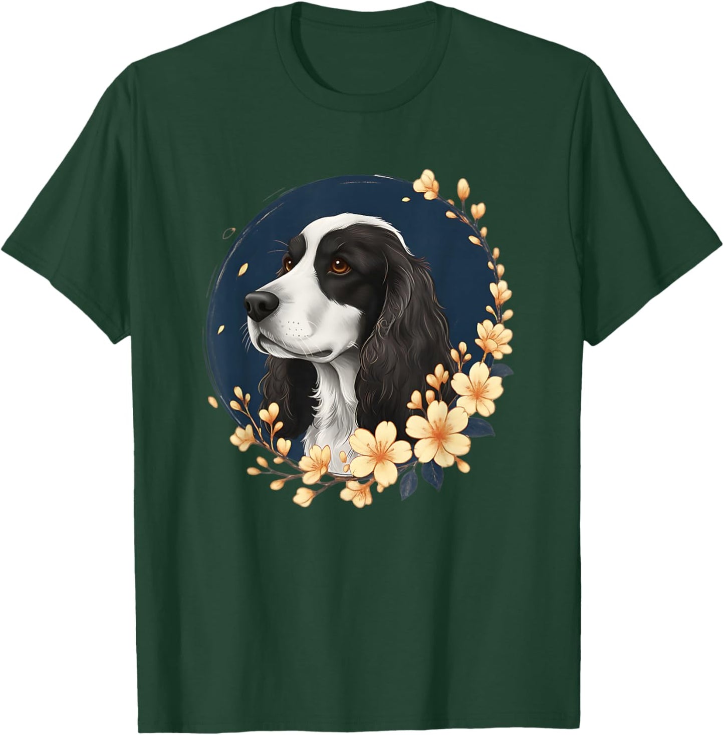 Black and White Cocker Spaniel Dog Lover T-Shirt - T-Shirt | Forest