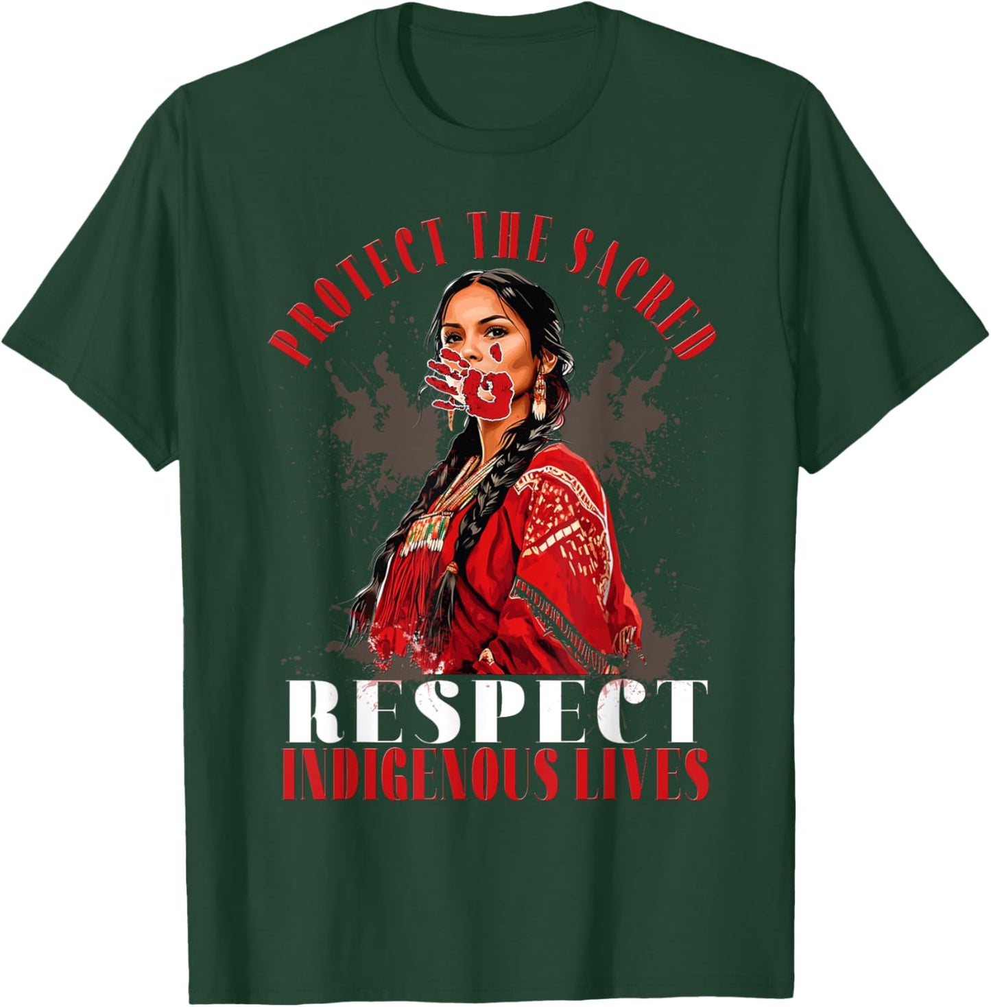 MMIW Awareness Indigenous Women Stolen Sisters Native Art T-Shirt - T-Shirt | Forest