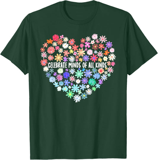 Celebrate Minds of All Kinds Wildflower Autism Awareness T-Shirt - T-Shirt | Forest