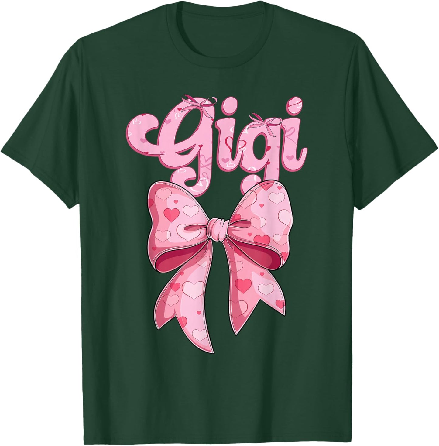 mother's day coquette bow family matching Groovy pink Gigi T-Shirt - T-Shirt | Forest