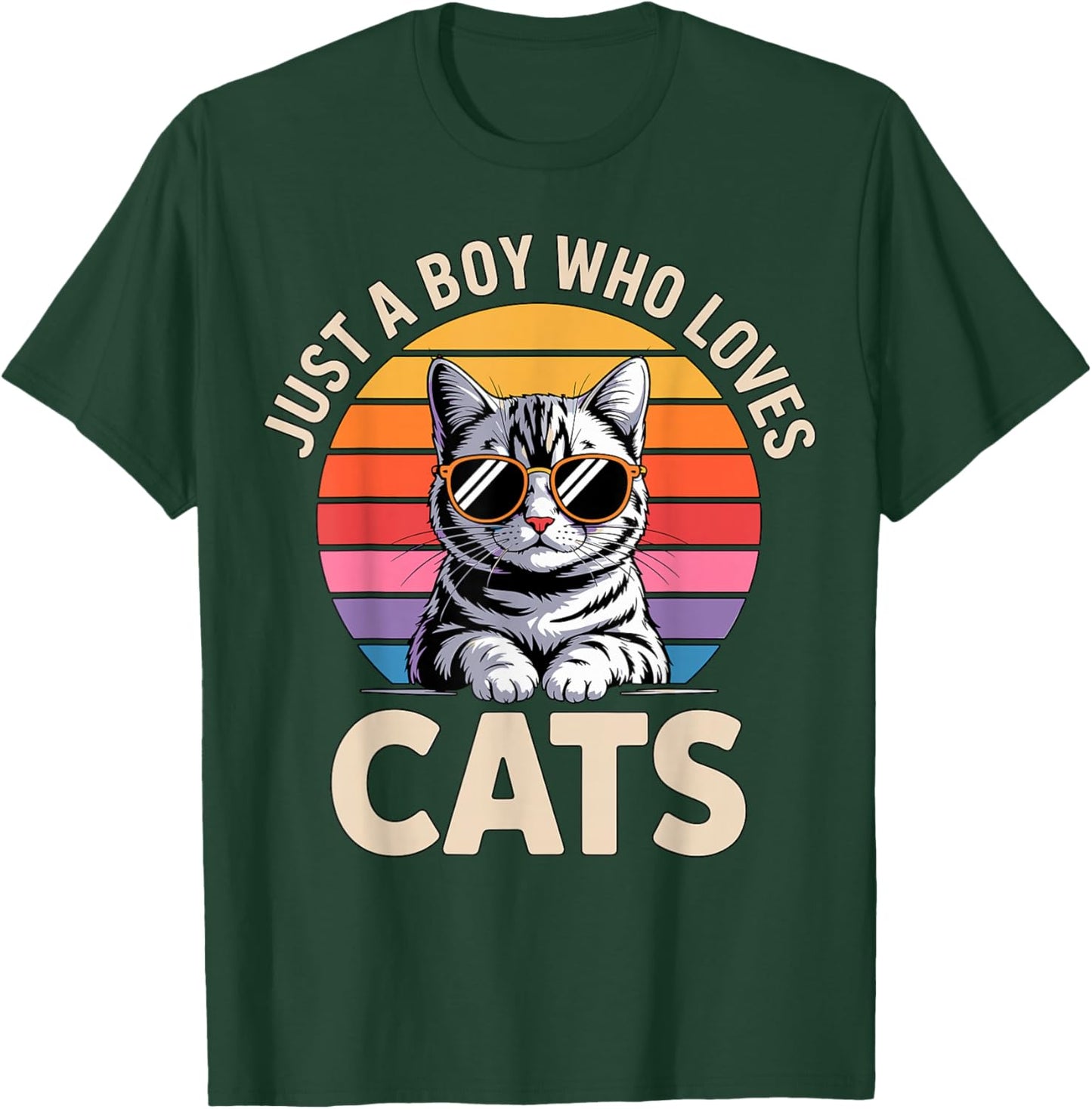 Just a Boy Who Loves Cats T-Shirt - T-Shirt | Forest