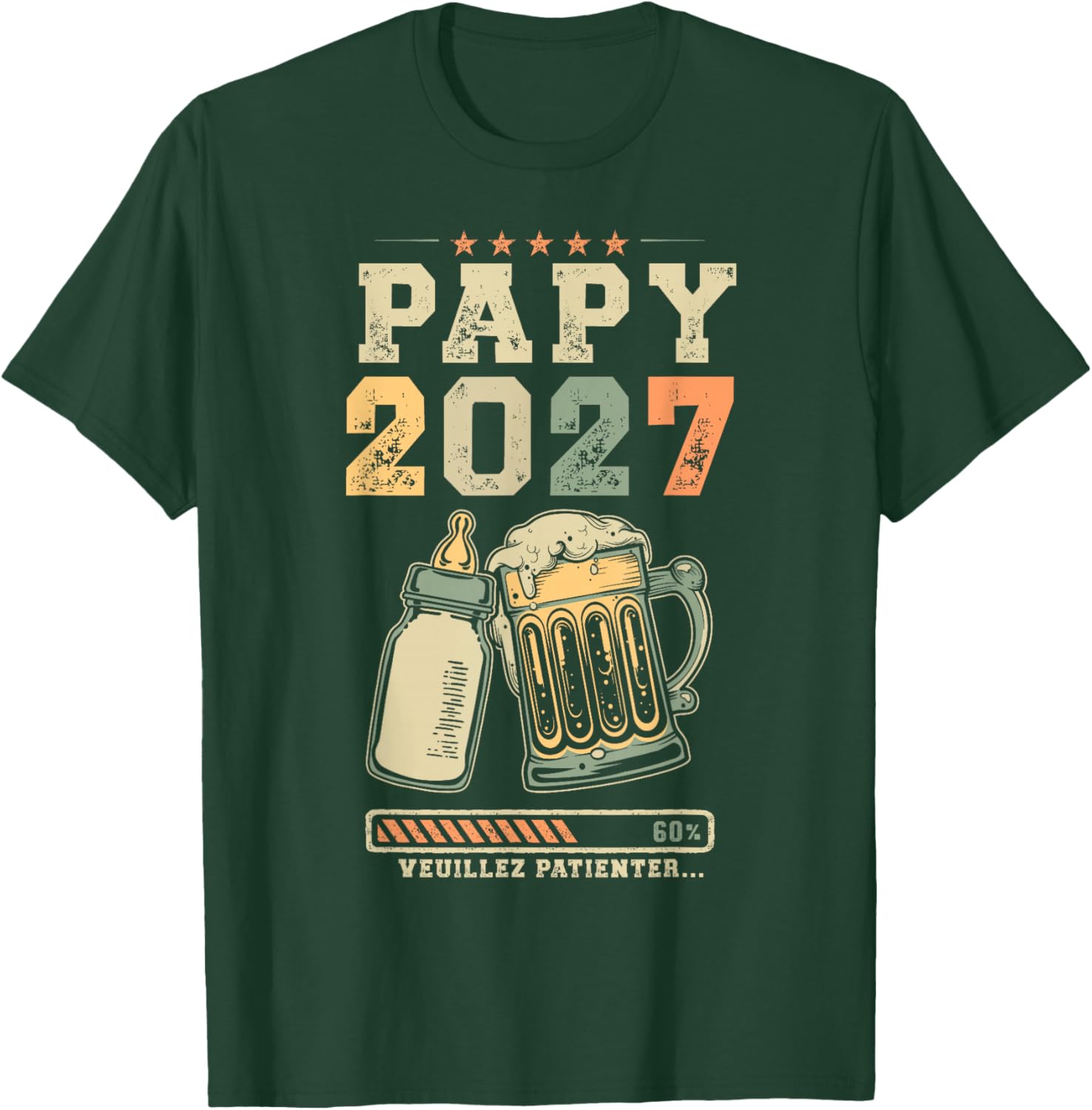 Futur Papy 2027 Bientôt Grand-Père Annonce Grossesse T-Shirt - T-Shirt | Forest