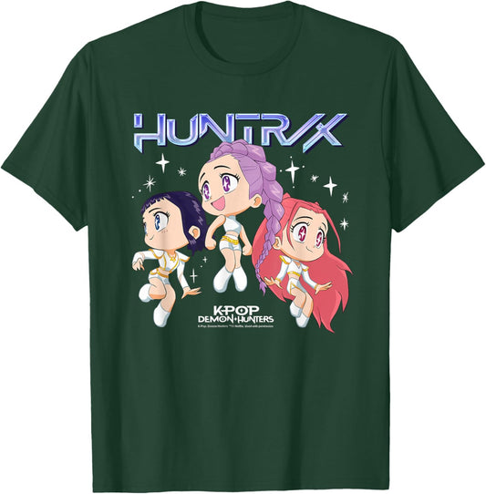 Kpop Demon Hunters Huntrix Chibi Officially Licensed T-Shirt - T-Shirt | Forest