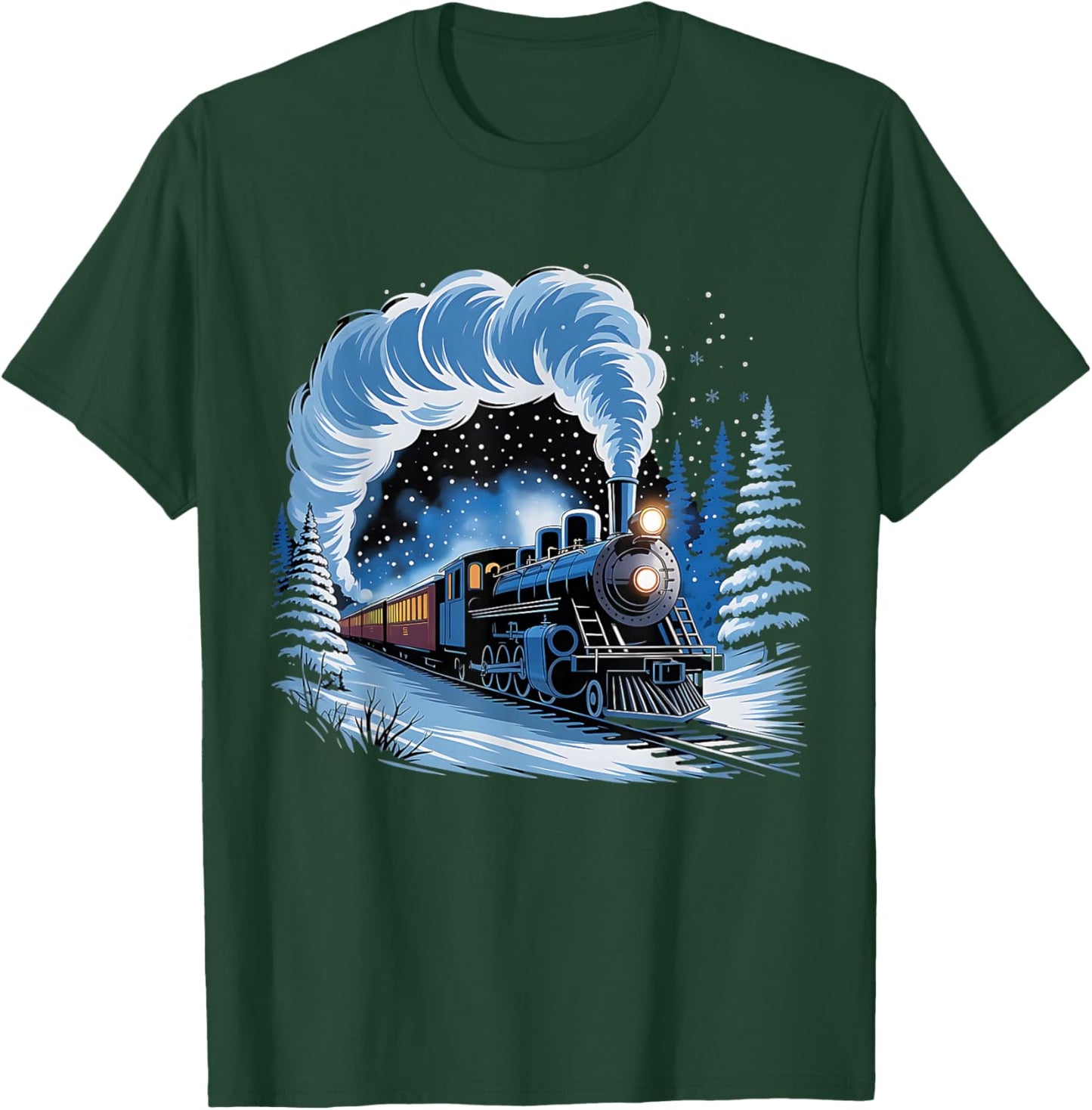 Steam Locomotive Train Graphic Boys T-Shirt - T-Shirt | Forest