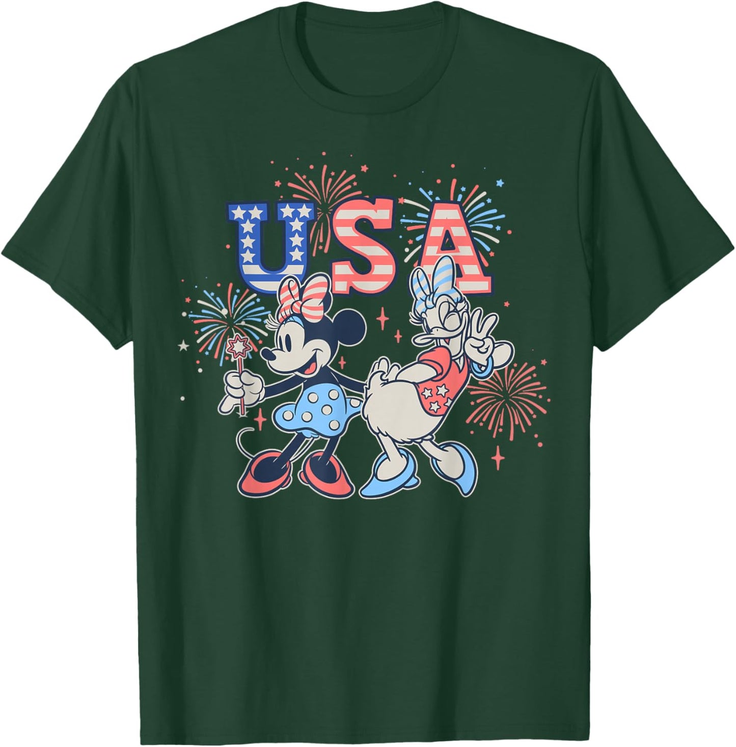 Disney Mickey and Friends 4th of July USA Minnie & Daisy T-Shirt - T-Shirt | Forest