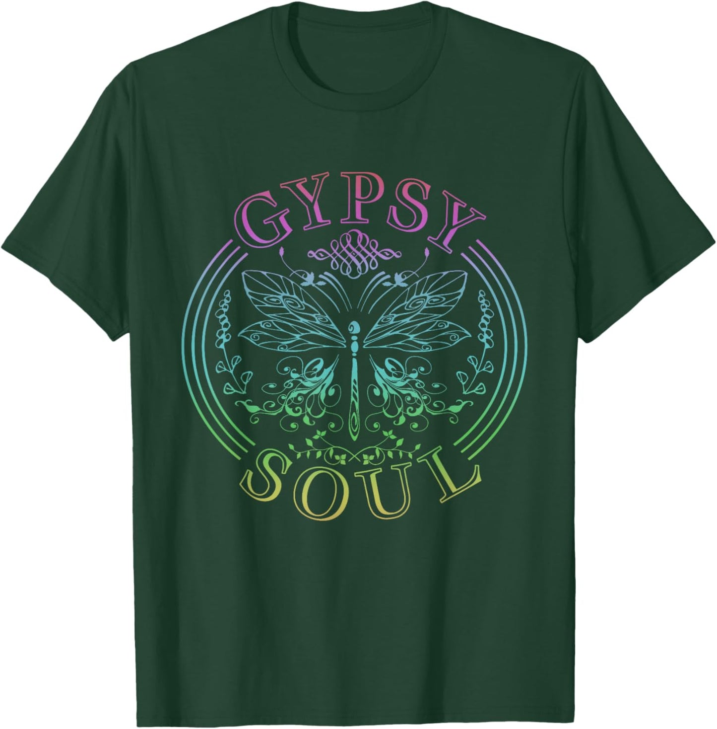 Gypsy Soul Vintage Butterfly Flowers Hippie Flowerpower T-Shirt - T-Shirt | Forest