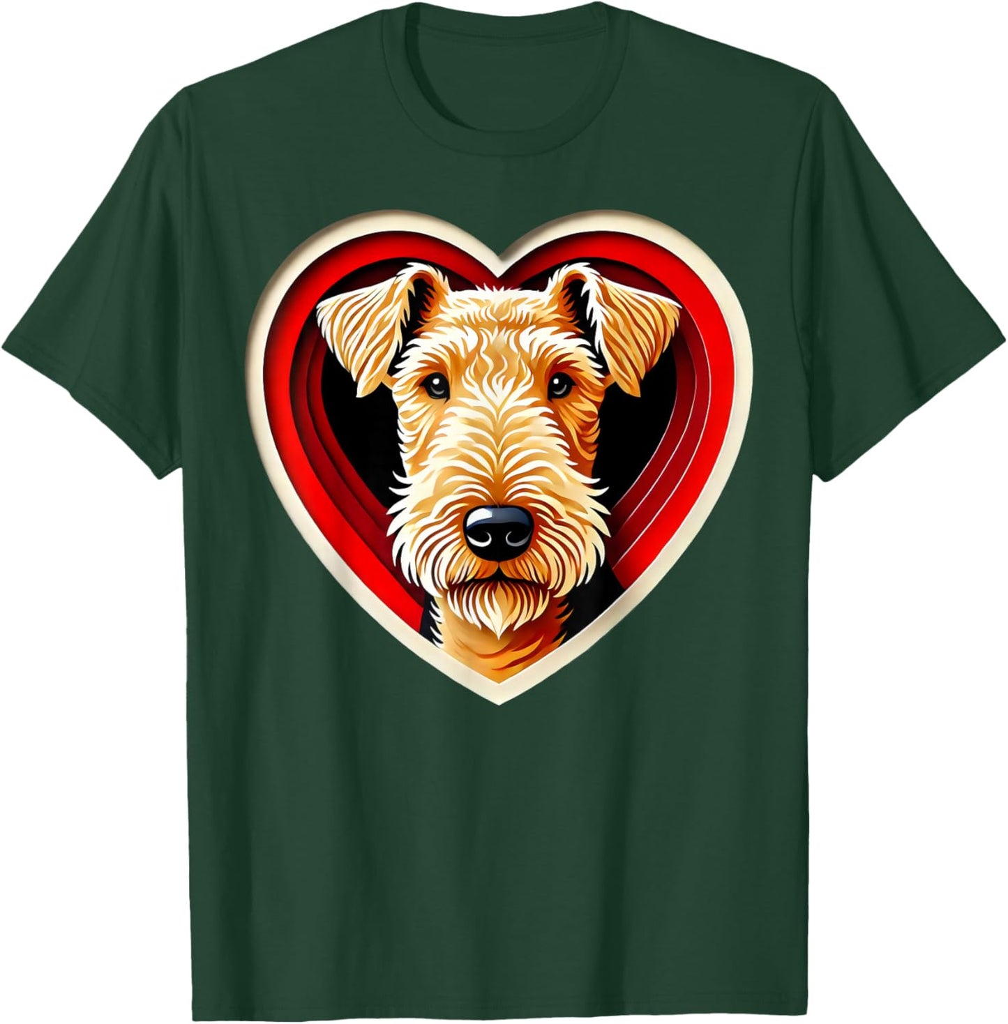 Airedale Terrier Heart Cute Puppy Dog Lover T-Shirt - T-Shirt | Forest