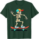 Skeleton Skating Skateboarding Skater Boys Girls Kids T-Shirt - T-Shirt | Forest