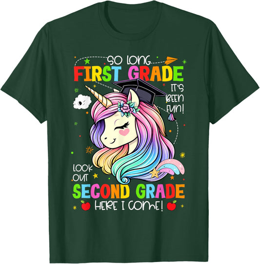 So Long 1st Grade It's Been Fun Look Out 2nd Grade Unicorn T-Shirt - T-Shirt | Forest