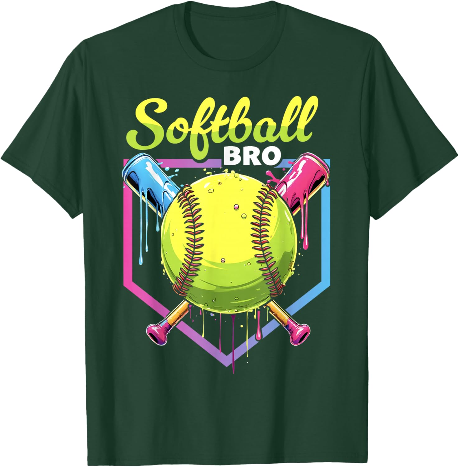 Softball Drip Brother Ice Cream Softball Boys Sports T-Shirt - T-Shirt | Forest