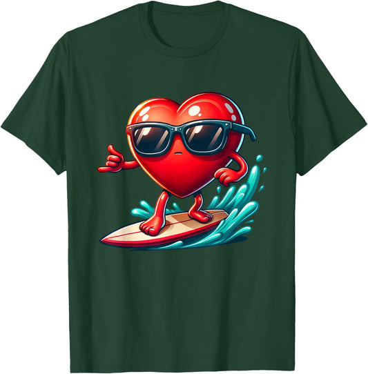 Funny Valentine Surfing Surfer Surf Water Sports Couples T-Shirt - T-Shirt | Forest