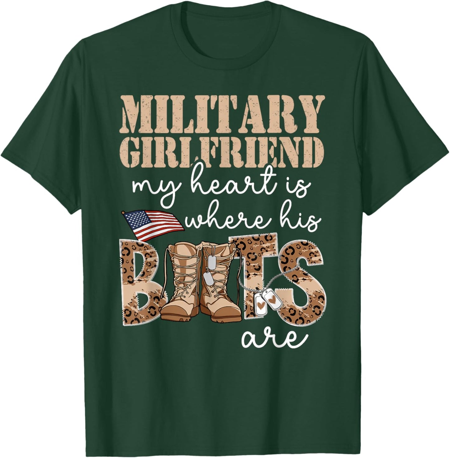 Military Girlfriend Where His Boots are Soldier Girlfriend T-Shirt - T-Shirt | Forest