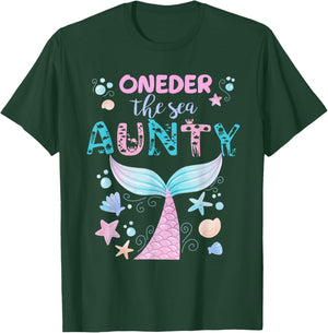 Under Sea Aunty Birthday Girl Mermaid Tail Family Party T-Shirt - T-Shirt | Forest