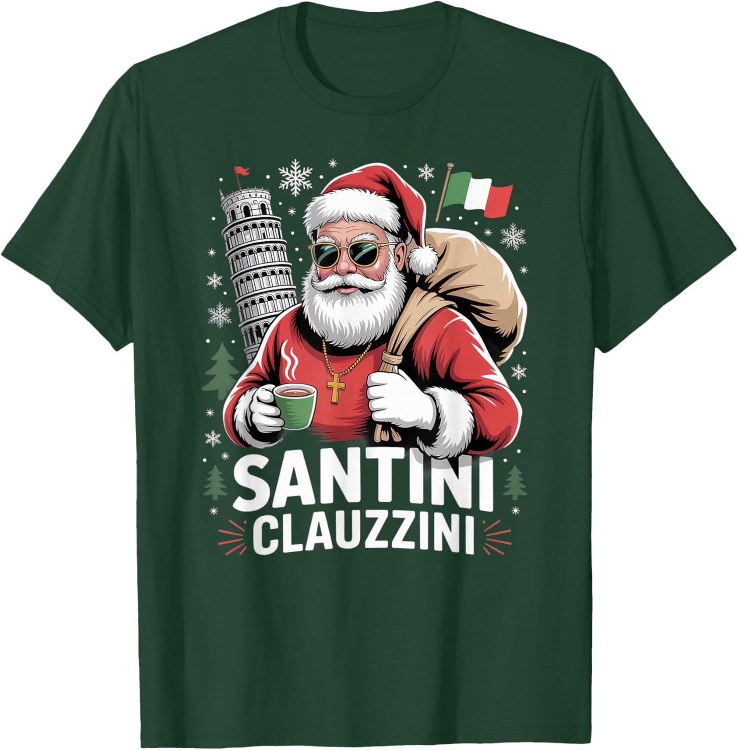 Italian Brainrot Christmas Santini Clauzzini Funny Santa T-Shirt - T-Shirt | Forest
