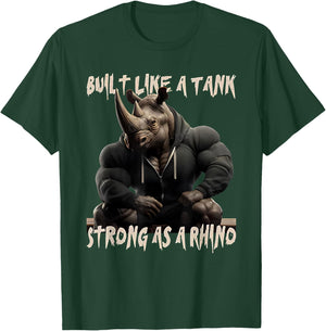 Built Like a Tank Strong as a Rhino T-Shirt - T-Shirt | Forest