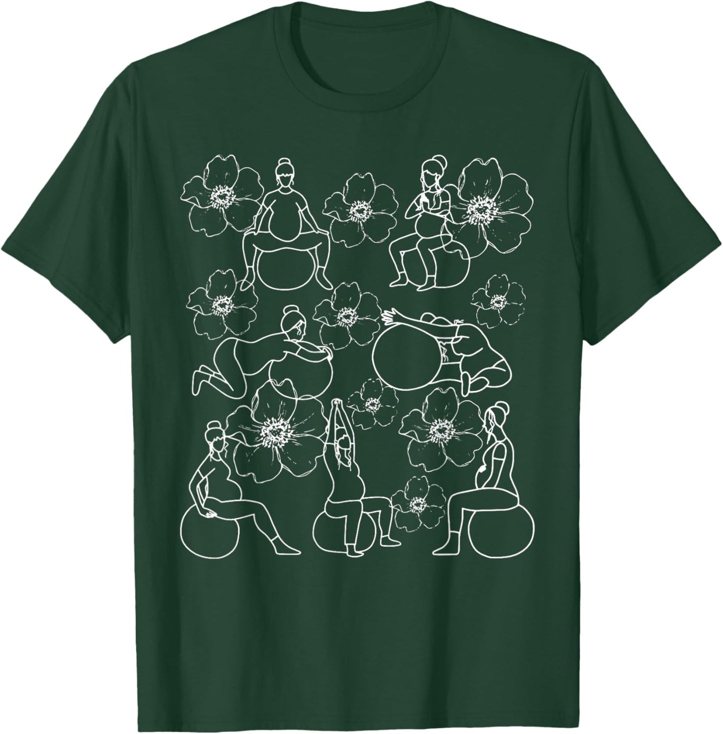 Birth Ball Birth Worker Birthing Positions Nurse Midwife T-Shirt - T-Shirt | Forest