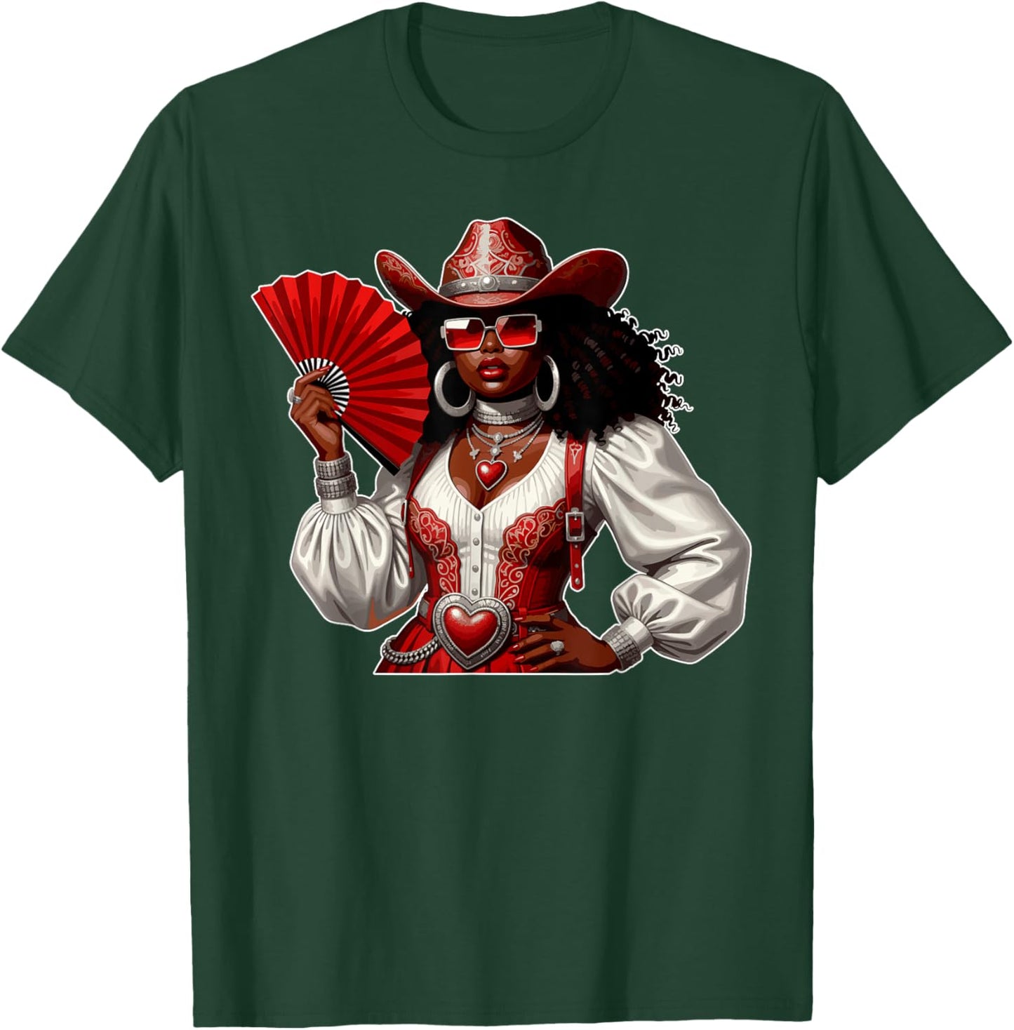 Black Cowgirl Black History Month Afro American Women Girls T-Shirt - T-Shirt | Forest