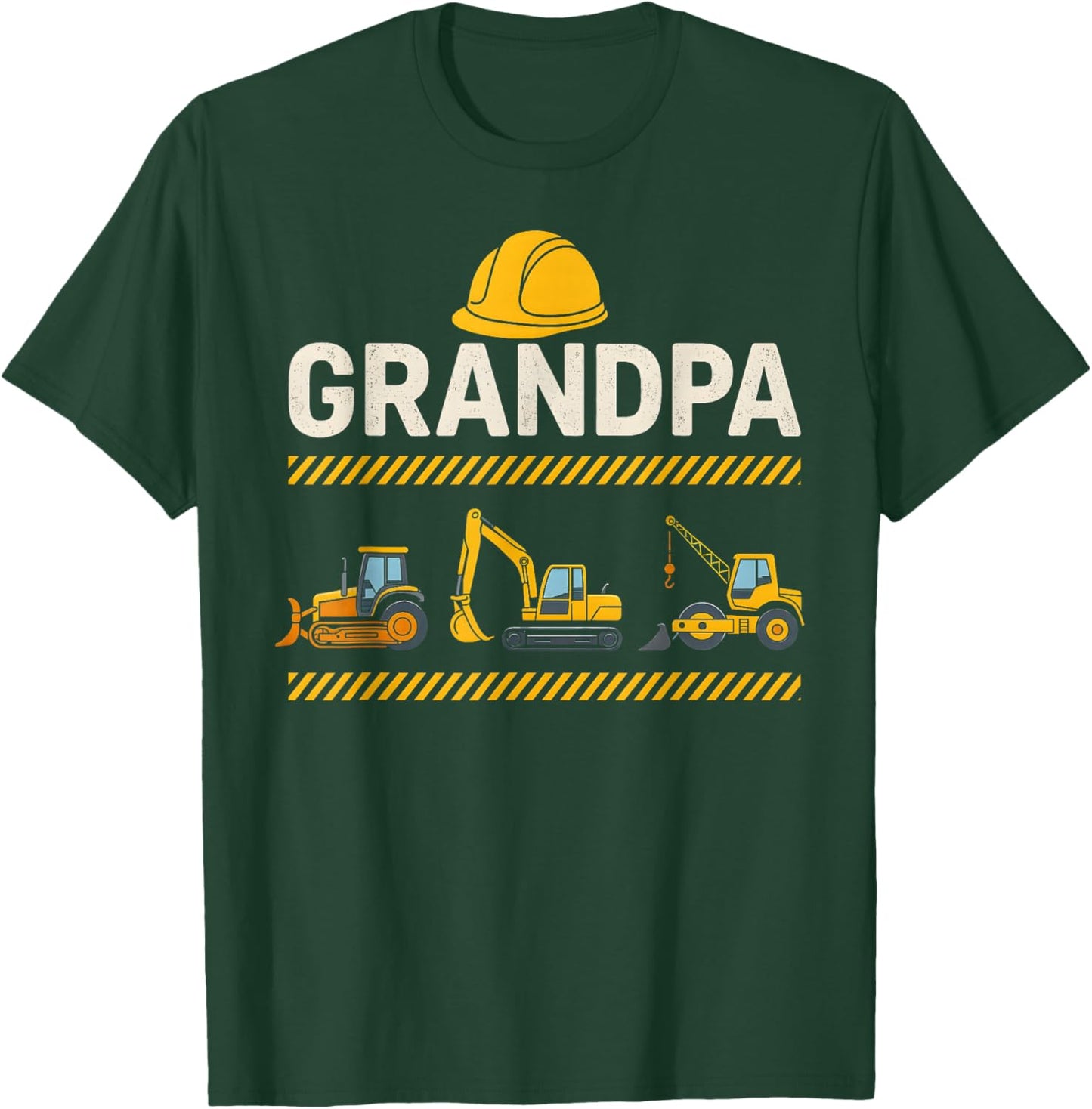 Funny Grandpa Construction Excavator Dad Father Day Birthday T-Shirt - T-Shirt | Forest