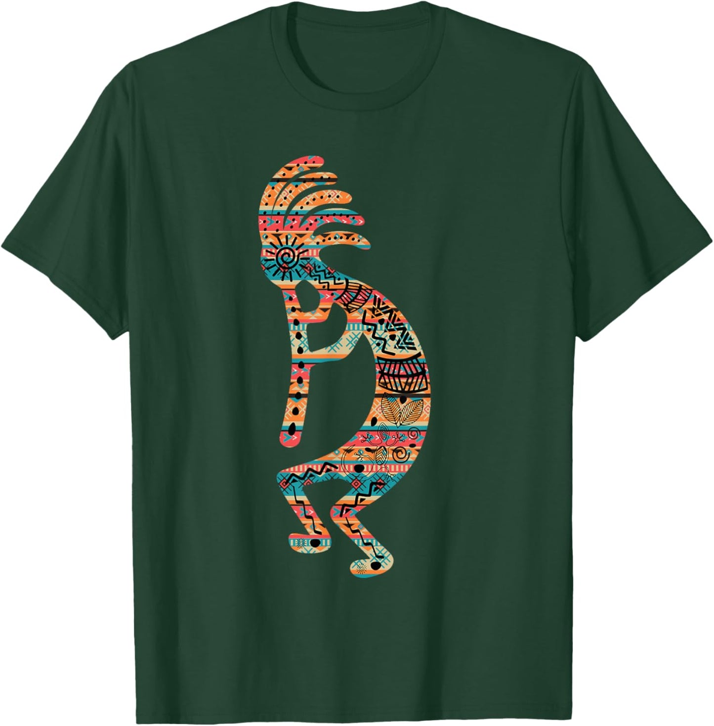 Kokopelli Native American Southwest Tribe Indigenous Pride T-Shirt - T-Shirt | Forest