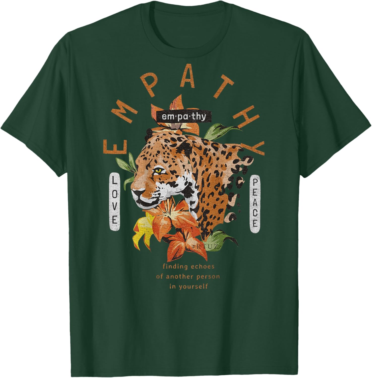 Hip Hop Vintage Retro Urban Y2K Back Print Streetwear Tiger Men Women Kids T-Shirt - T-Shirt | Forest
