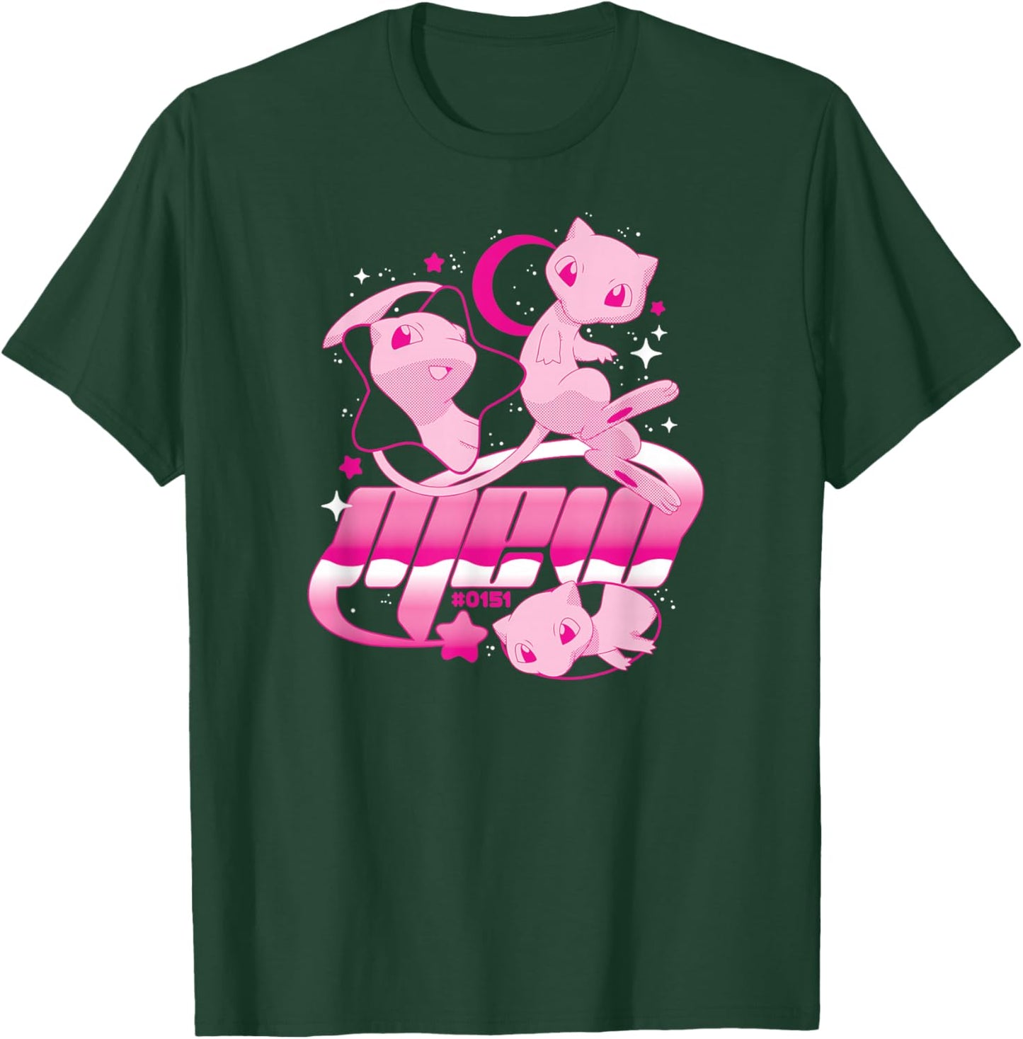 Pokémon - Generation 1 - Y2K Mew Floating Among The Stars T-Shirt - T-Shirt | Forest